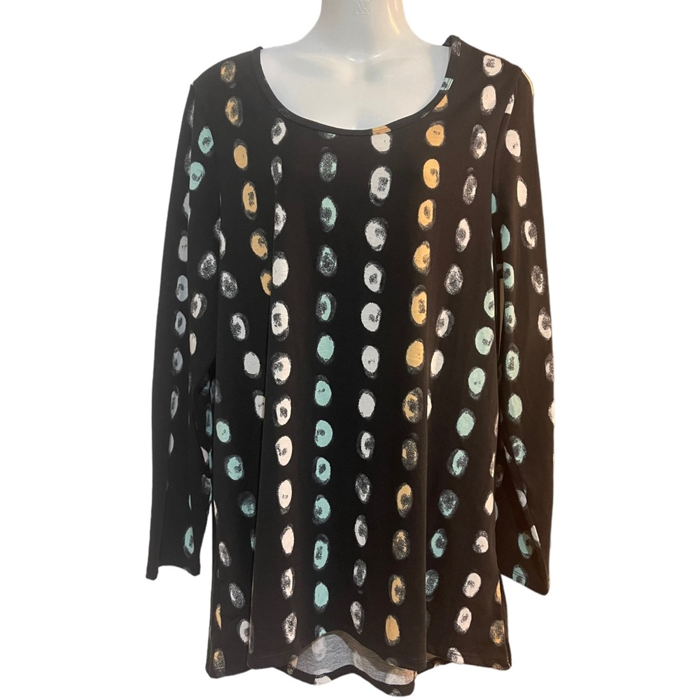 LULAROE Lynnae Black w/Watercolor Polka Dot Print Size XL